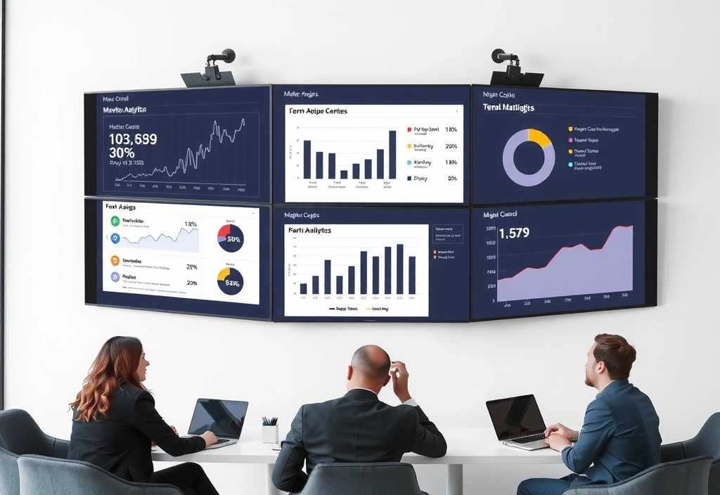 Marketing strategy dashboard showing analytics and growth metrics